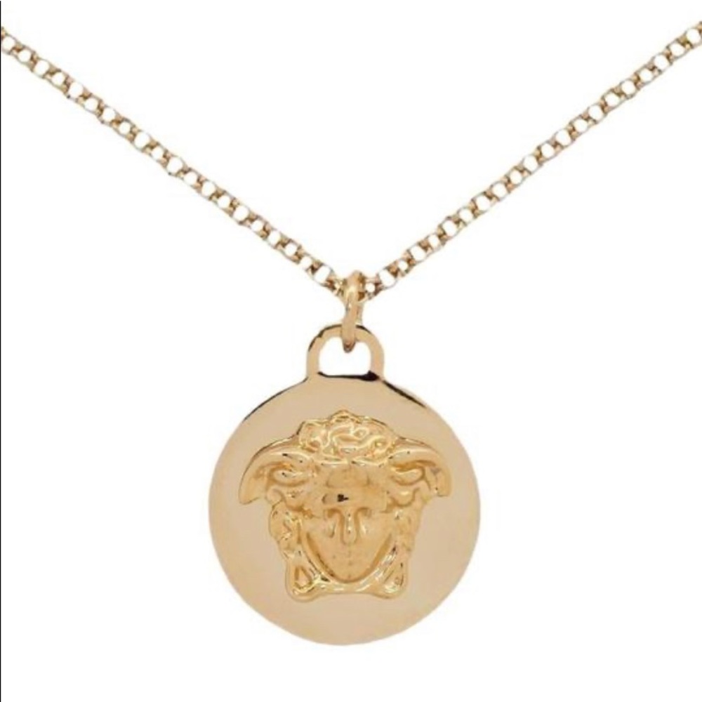 Versace Gold tone Medusa Pendent Necklace